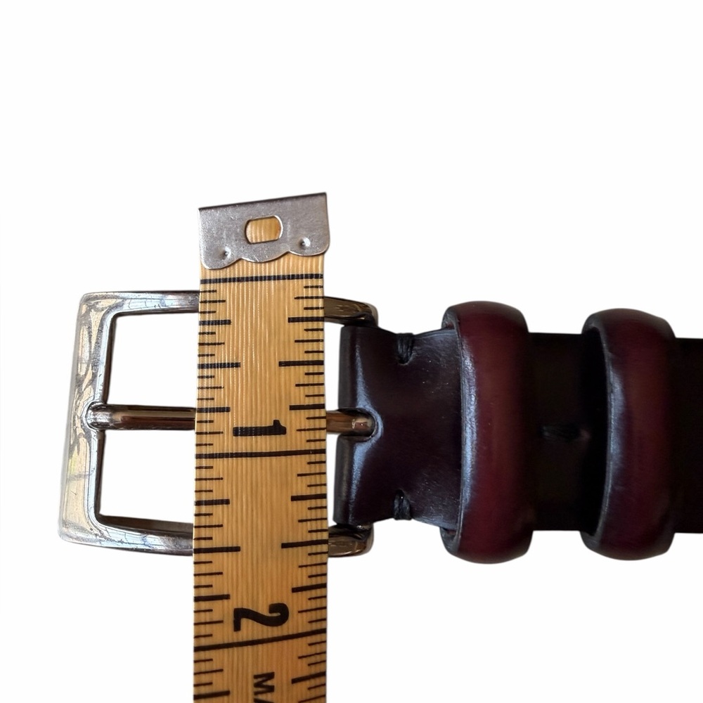 Cole Haan Mens Dress Belt Oxblood Brown with Silver tone Buckle, 32 - Picture 12 of 12